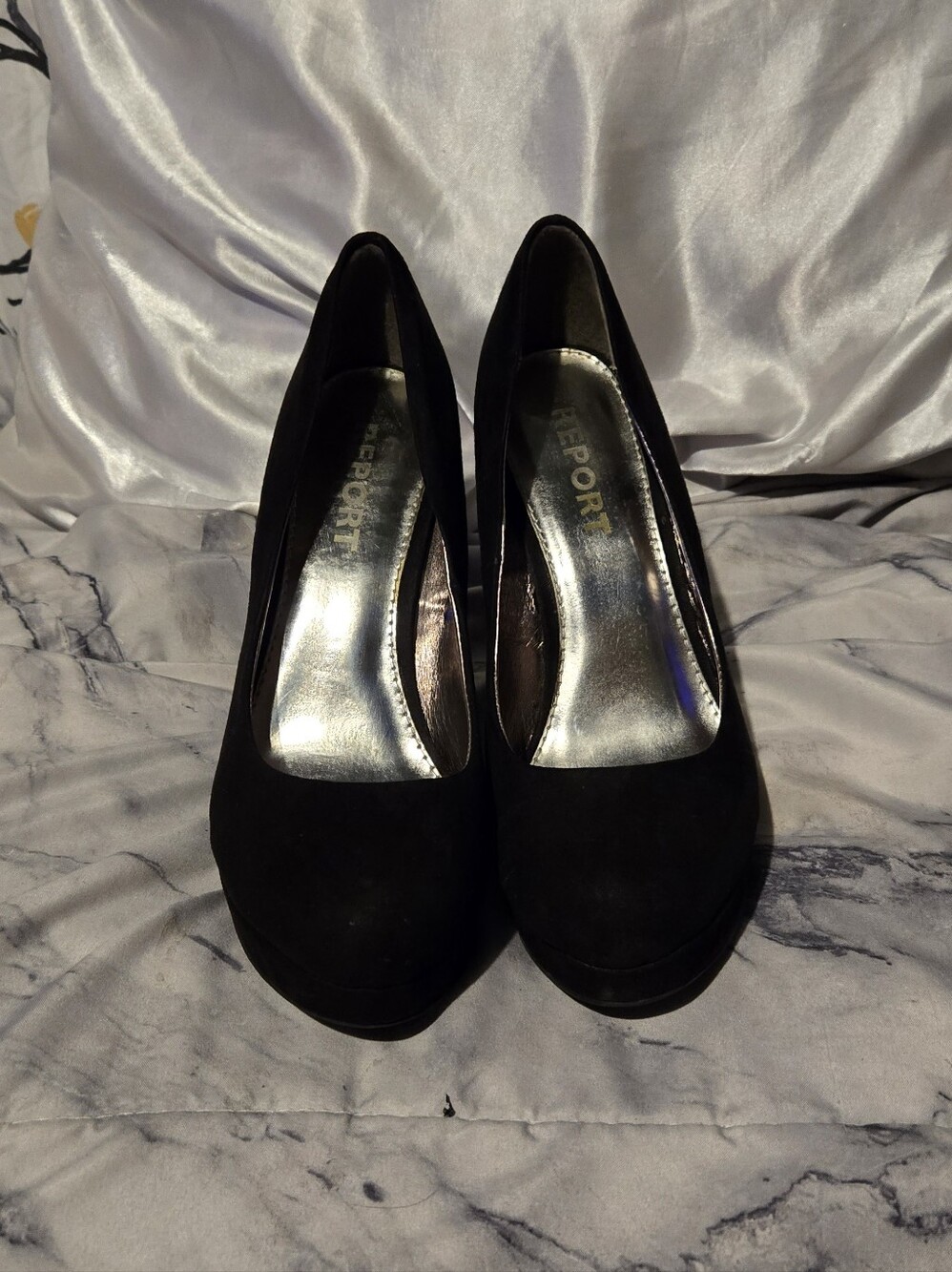 Report Black Suede Platform Pumps - Women's Dress Heels